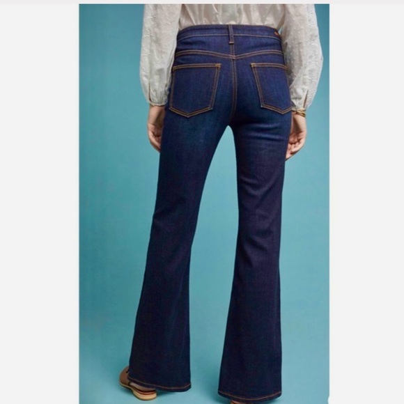 Pilcro Anthropologie High-Rise Bootcut Jeans Dark Denim Buttons on Legs 4 27 - Picture 4 of 12